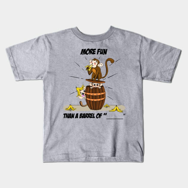 Nate's Monkey Fun Kids T-Shirt by RAWRTY ANIMALS